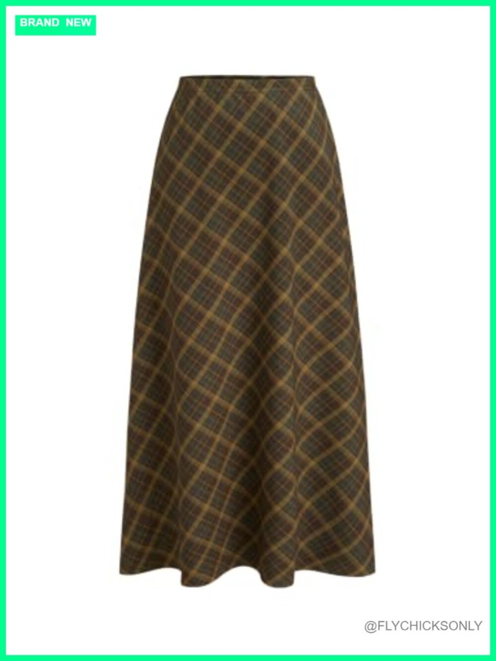 Women's Plaid A-Line Maxi Skirt Pleated Gingham High Rise Fall